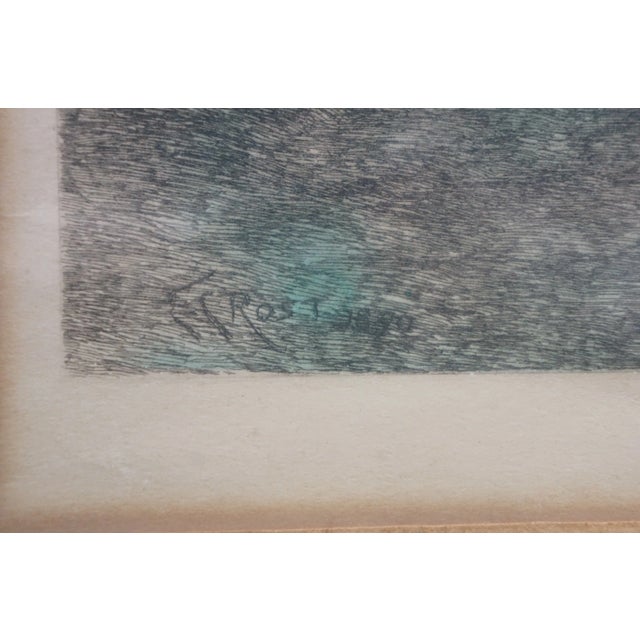 Antique Ernest C Rost Old Elm Road Country Landscape Etching 36" For Sale - Image 12 of 13