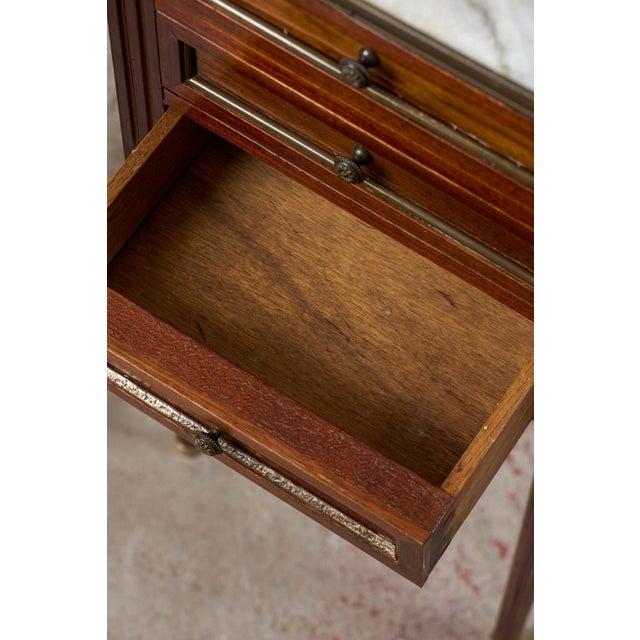 Pair of Louis XVI Style Side Tables With Marble Tops For Sale - Image 10 of 15