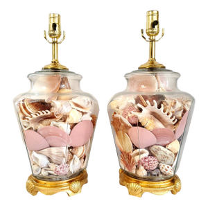 Lamps Shells Seashells Pair Restored