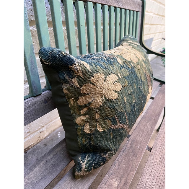 Traditional A Large 18th Century Pillow With Verdure Tapestry For Sale - Image 3 of 7