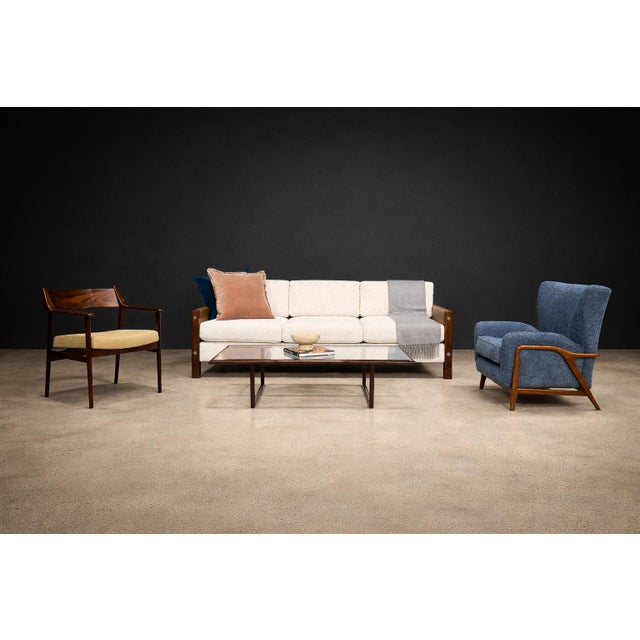Designed in the 1960s by Jorge Jabour for Cantù Móveis e Interiores Ltda., this elegant set of four armchairs exemplifies...