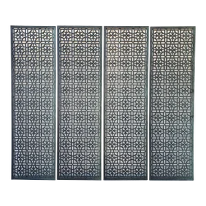 Late 19th Century Antique Heavy Large Cast Architectural Bronze Panels Reclaimed From Andrew Carnegie Nyc Home - Set of Four