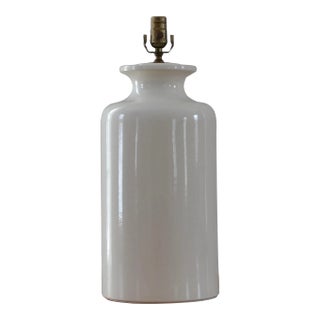 1970s Large White Ceramic Table Lamp For Sale