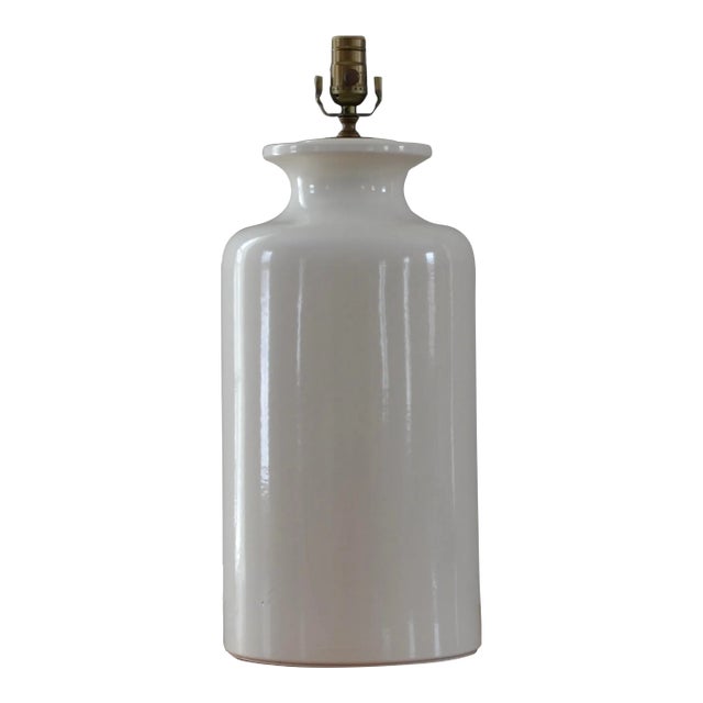 1970s Large White Ceramic Table Lamp For Sale