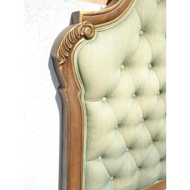 Green Headboard ~ French Provincial Louis XVI Style Green Tufted Full Queen Headboard For Sale - Image 8 of 15