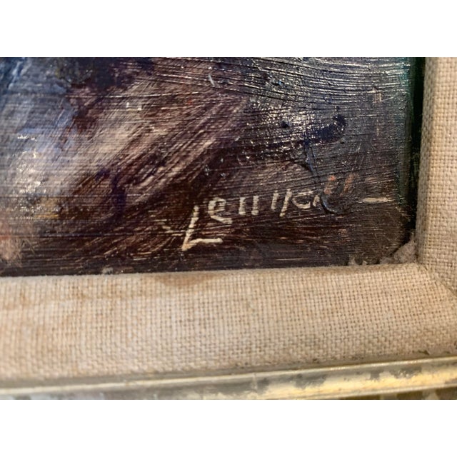 Green Vintage Bernard Lennon Portrait Painting of His Wife Ruth For Sale - Image 8 of 9