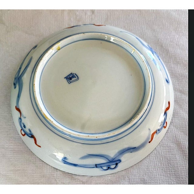 Persimmon Early 20th Century Imari Porcelain Plate For Sale - Image 8 of 10
