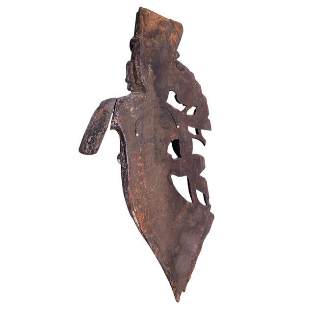 Antique Indonesian Crowned Angel Wood Sculpture For Sale - Image 10 of 11