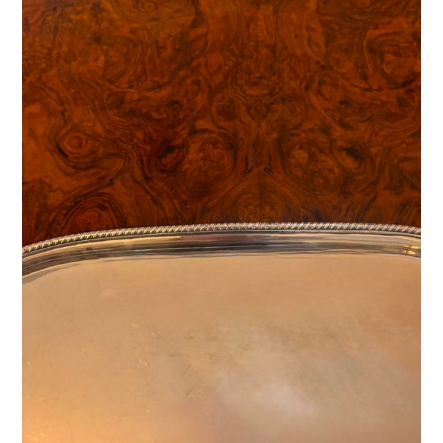 Late 19th Century Antique Victorian Silver Plated Drinks Serving Tray with Handles, 1880 For Sale - Image 5 of 11
