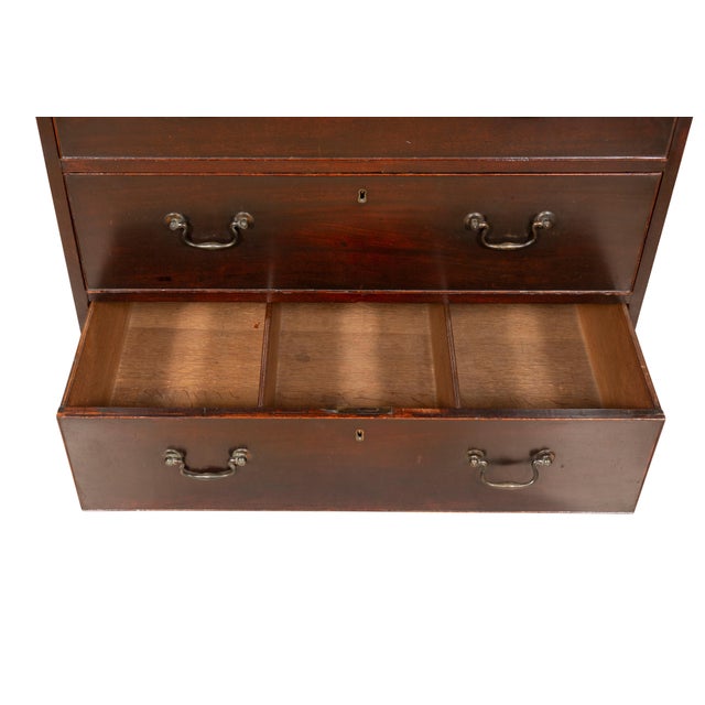 Irish Georgian Mahogany High Chest of Drawers For Sale In Boston - Image 6 of 13