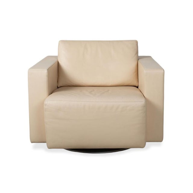Leather Nelson Armchair in Cream Beige from Walter Knoll For Sale - Image 10 of 14