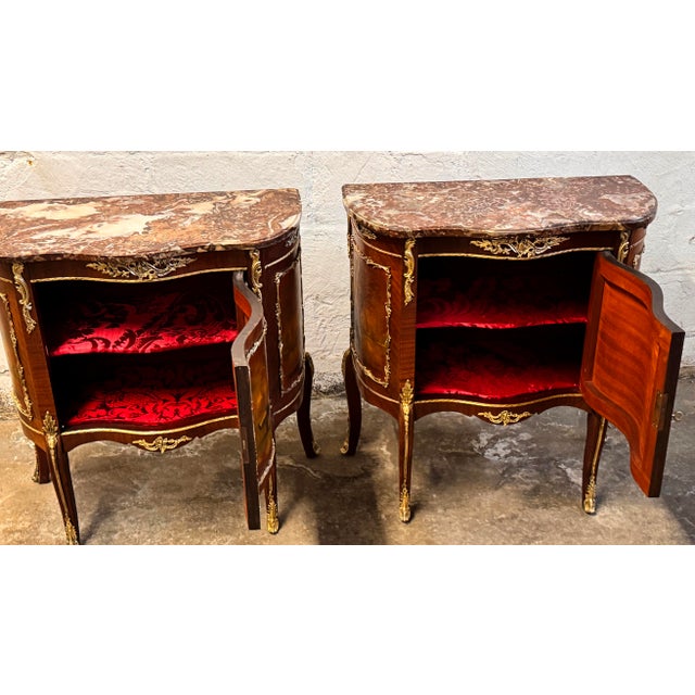 French Early 20th Century Pair of French Vernis Martin Style Hand-Painted Commodes For Sale - Image 3 of 17