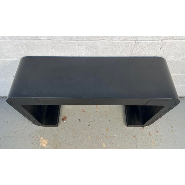 Late 20th Century Late 20th Century Mid-Century Modern Black Console Table With Drawer For Sale - Image 5 of 8