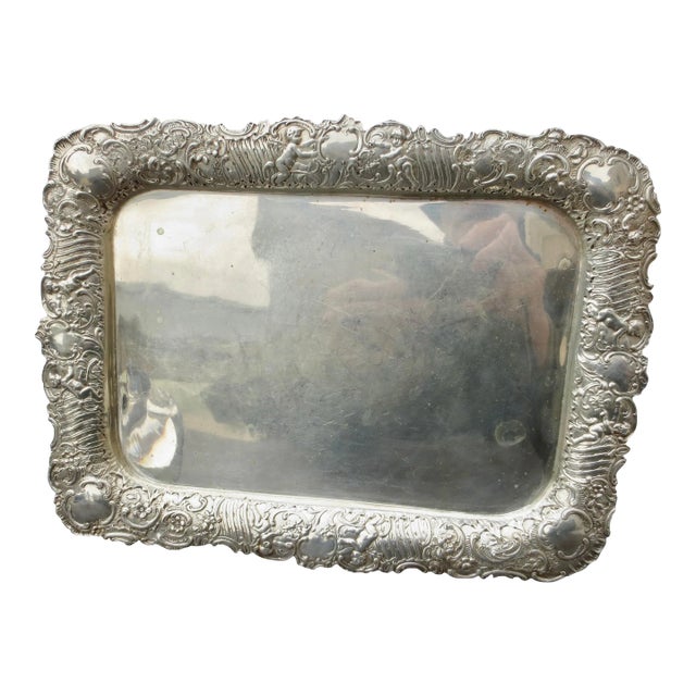 Antique Beaux Arts Silver Vanity Tray Circa 1880s' For Sale