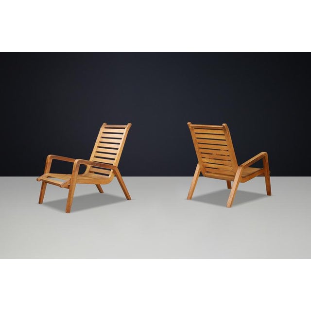 Sculptural Ashwood Lounge Chairs by Jan Vaněk, 1960s, Set of 2 For Sale - Image 3 of 10
