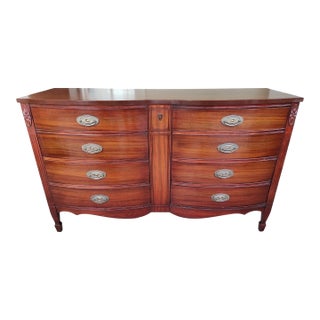 Dixie Furniture Company Vintage 1940s Mahogany Dresser For Sale