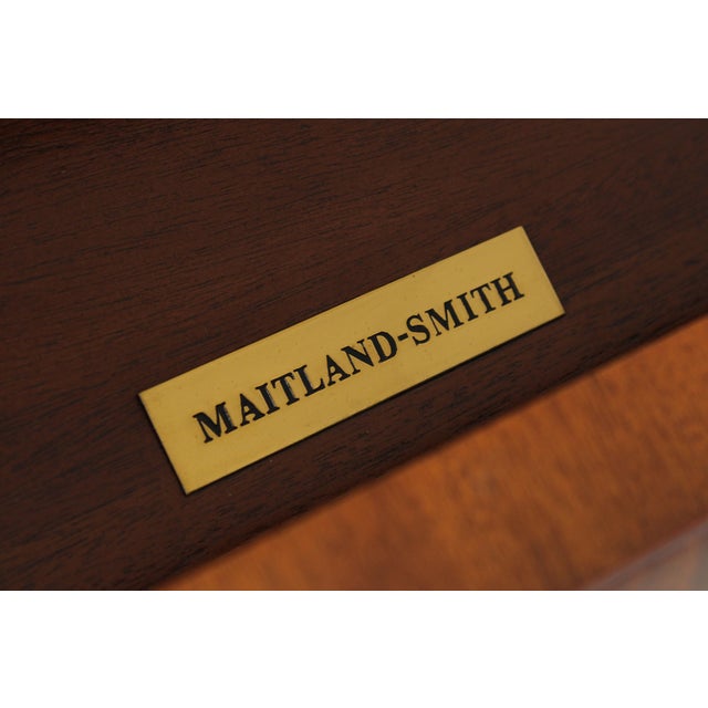 Maitland Smith Flame Mahogany Marble Top Bombe Dresser For Sale - Image 17 of 18