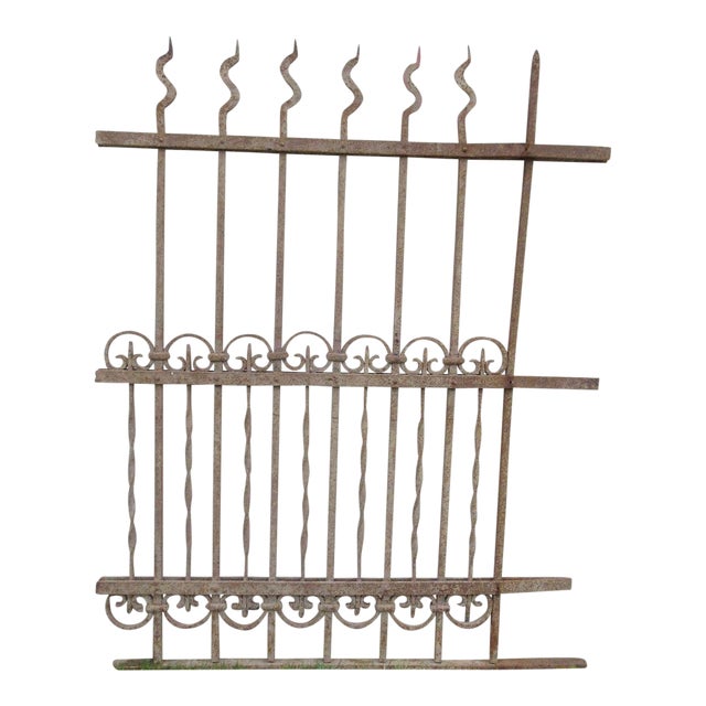 Antique Victorian Iron Gate Window Garden Fence Architectural Salvage Door #313 For Sale