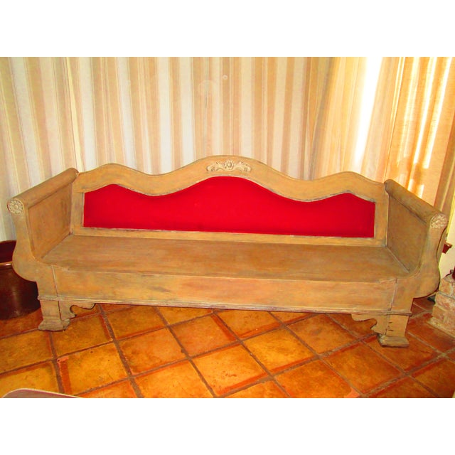 Solid Pine Sofa with Upholstered Back Chairish
