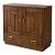 Drexel Mid 20th Century Architectural Walnut Cabinet With Geometric Facade & Pocket Doors For Sale