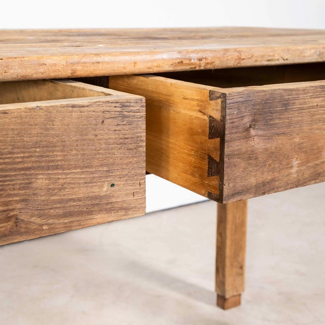 1950s Vintage French Farmhouse Table in Scrubbed Pine, 1950s For Sale - Image 5 of 15