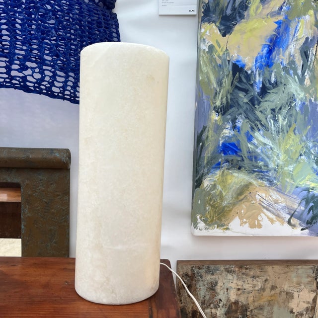 1970s Italian Alabaster lamp, vintage switch. Table height but great accent lighting.