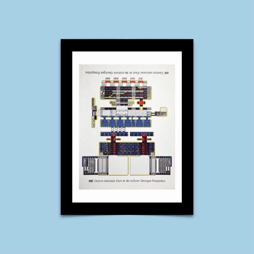 Georges Pompidou Center Poster by Vincent B. C., 1977 For Sale - Image 4 of 4