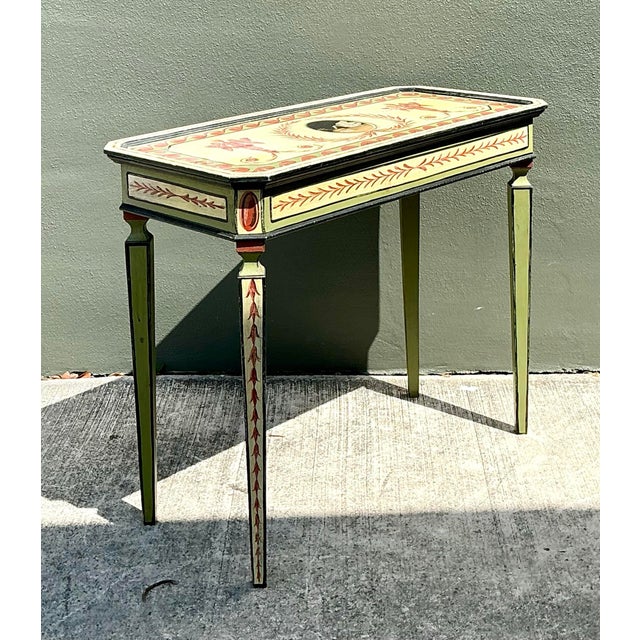 Vintage 1992 Hand Painted Swan Console Table For Sale - Image 14 of 14