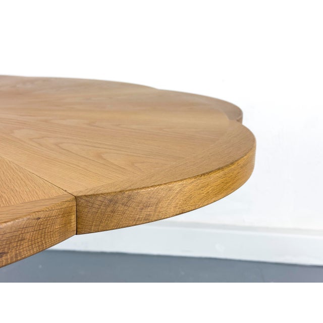 Round Oak Dining Table with Extensions, 1970s For Sale - Image 17 of 18