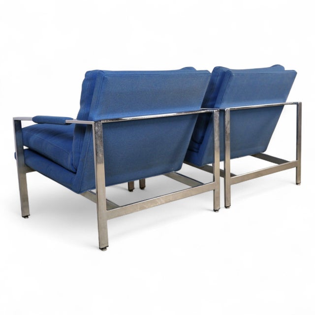 Milo Baughman for Thayer Coggin Vintage Mid Century Modern T Back Lounge Chairs C. 1960s For Sale - Image 9 of 17