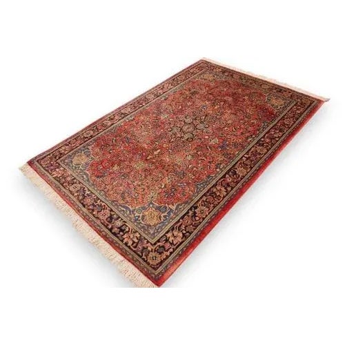 Middle Eastern Sarough Rug in Red For Sale - Image 4 of 11