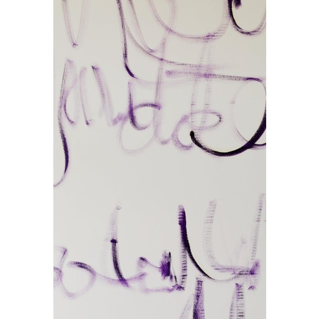 "Proto Text 3 / Purple" - Large Abstract Oil Painting by Simon Findlay For Sale - Image 13 of 17