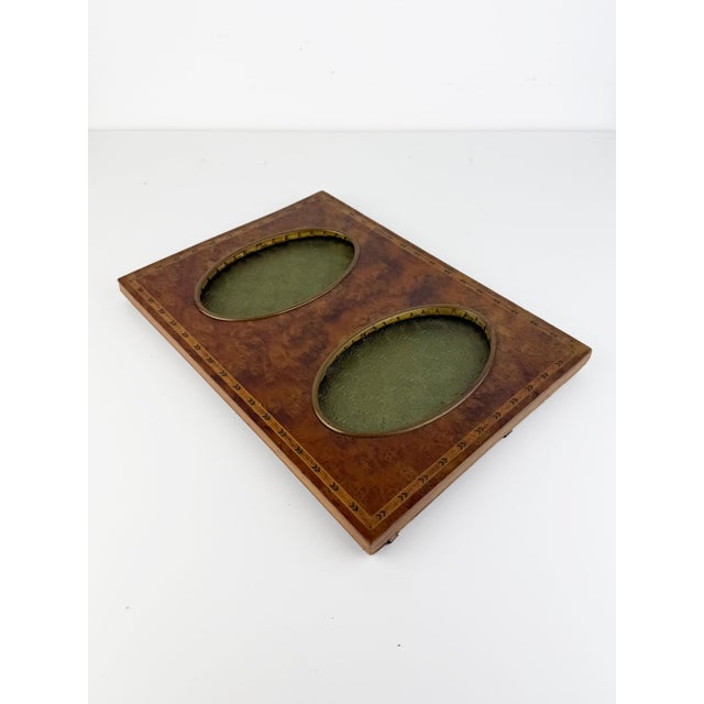 Brown 19th Century Antique French Napoleon III Burl Wood Double Photo Frame For Sale - Image 8 of 11