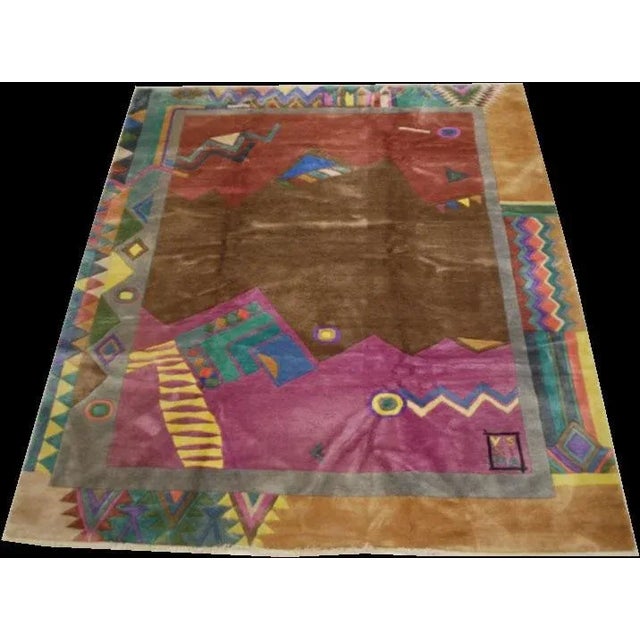 Textile 1980s Vintage Geometric Rug - 9' X 12' 50% Off Now $1,999.00 For Sale - Image 7 of 7