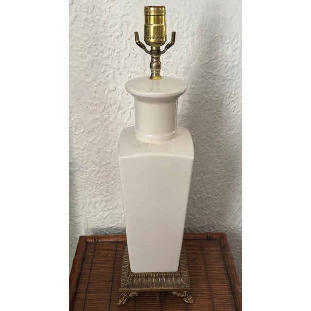 Mid 20th Century Hollywood Regency Blanc De Chine Table Lamp For Sale - Image 6 of 8