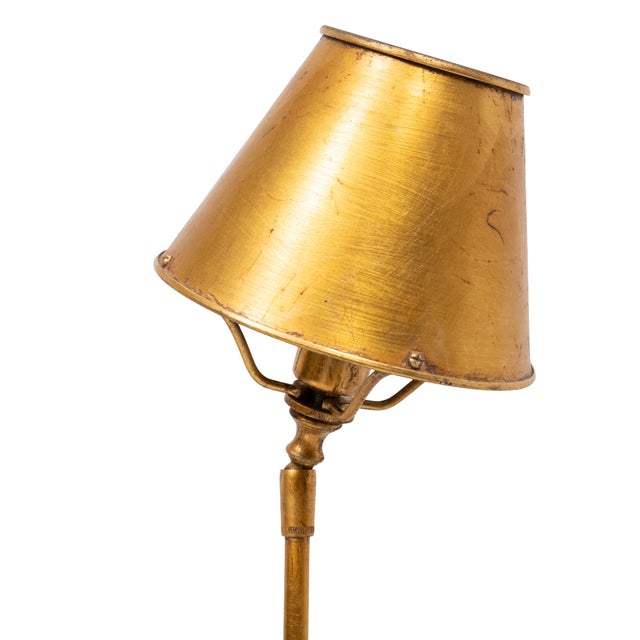 Gold Gold Leaf Table Lamps, France, 1970s, Set of 2 For Sale - Image 8 of 13
