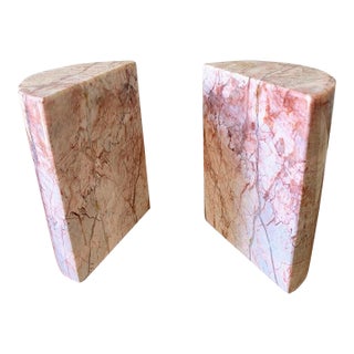 Vintage Mexican Pink Onyx Bookends – Pair For Sale
