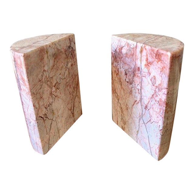 Vintage Mexican Pink Onyx Bookends – Pair For Sale