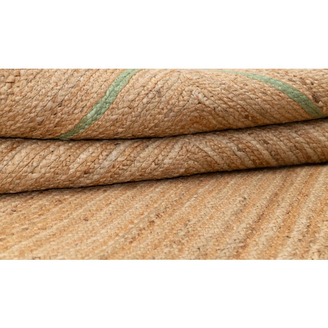Olive Natural Jute Wave Scallop Rug 3x12 Ft. For Sale - Image 12 of 12