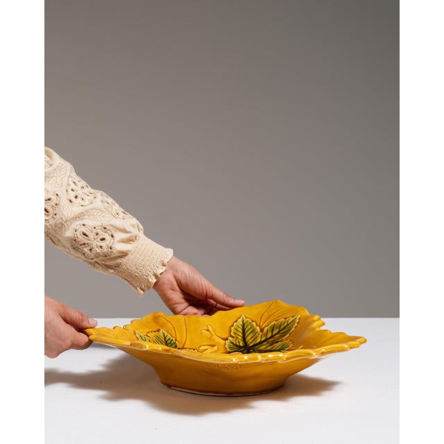 1960s France Gold Ceramic Leaf Dish For Sale - Image 13 of 15
