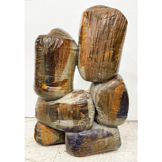 Mid-Century Modern Mid 20th Century Studio Pottery: Man, Woman & Child For Sale - Image 3 of 8