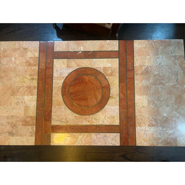 Vintage Tessellated Marble Coffer With Brass Inlay For Sale In Dallas - Image 6 of 7