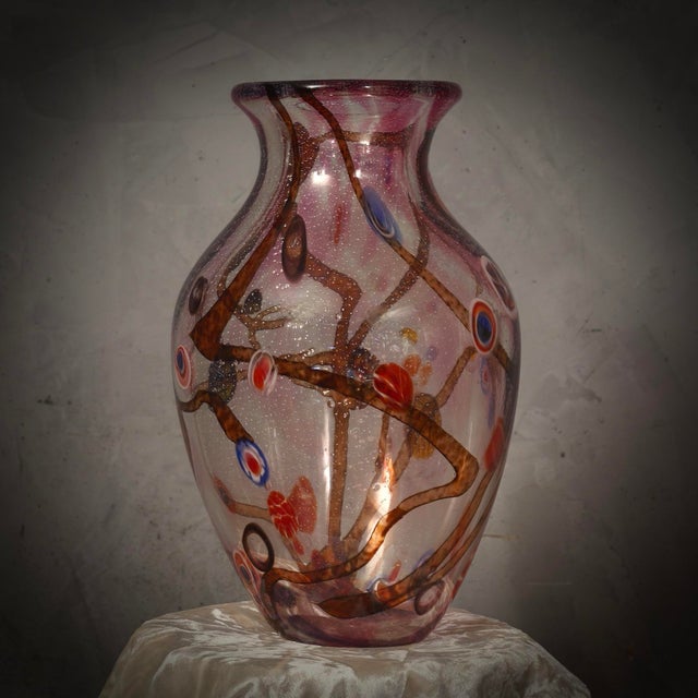 Mid-Century Murano Murrina Art Glass Vase, 1980s For Sale - Image 7 of 8