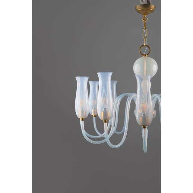 Blue Art Deco Murano Glass Chandelier by Flavio Poli for Seguso Vetri d'Arte, 1950s For Sale - Image 8 of 14