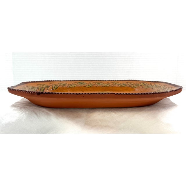 Ned Foltz 2002 Signed Redware 8-Sided Large Serving Platter For Sale - Image 10 of 12