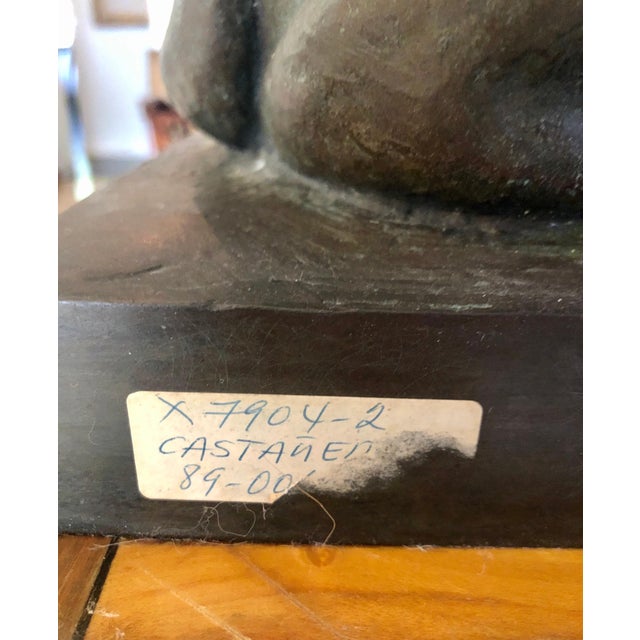 Felipe Castañeda, Large Latin American Mexican Master Bronze Sculpture Mother with Child SIgned, 1989 For Sale - Image 10 of 10