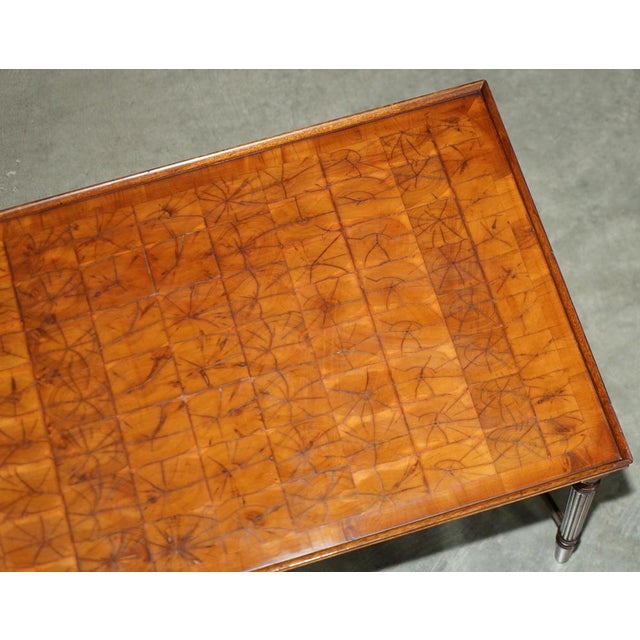 Wood Antique Regency Oyster Laburnum Wood Style Coffee Table, 1920s For Sale - Image 7 of 18