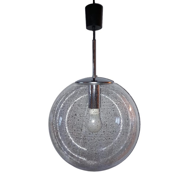 Large Bubble Glass Pendant Lamp from Glashütte Limburg, 1970s For Sale