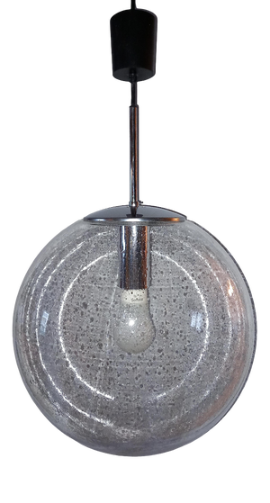 Large Bubble Glass Pendant Lamp from Glashütte Limburg, 1970s