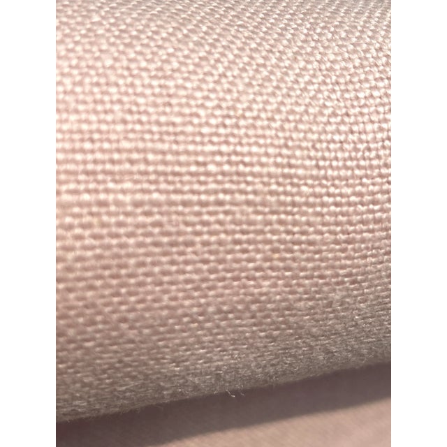 F Schumachers' Piet Performance Linen Fabric in Rose Quartz (69933). 3 1/3 yards, 124"